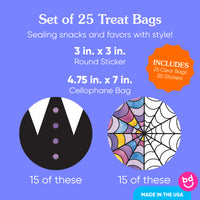 Goth Girl Stickers & Clear Cookie Bags - 25 Ct