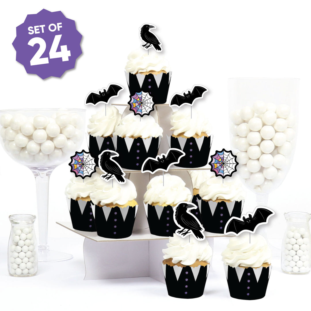 Goth Girl Cupcake Wrappers and Treat Picks - 24 Ct