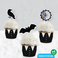 Goth Girl Cupcake Wrappers and Treat Picks - 24 Ct