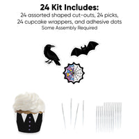 Goth Girl Cupcake Wrappers and Treat Picks - 24 Ct