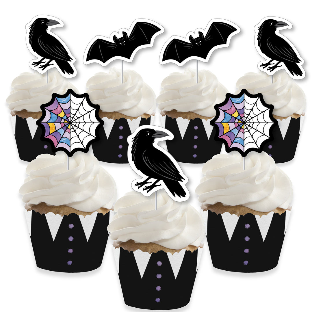 Goth Girl Cupcake Wrappers and Treat Picks - 24 Ct