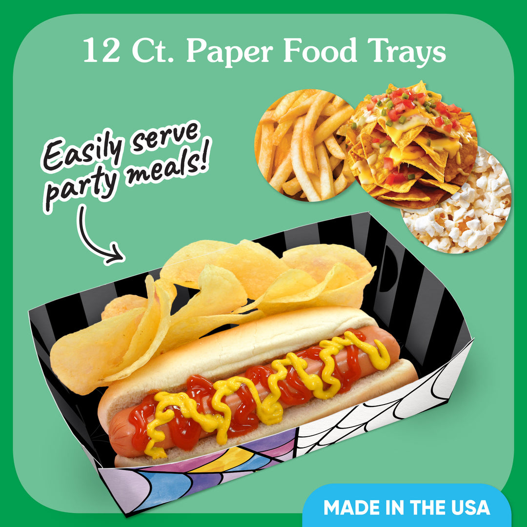 Goth Girl Paper Food Trays - 12 Ct
