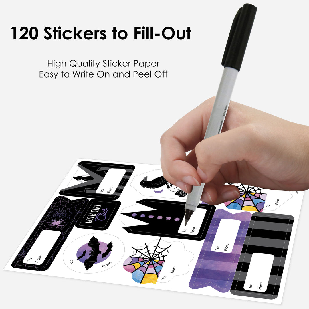 Goth Girl To and From Stickers - 12 Sheets