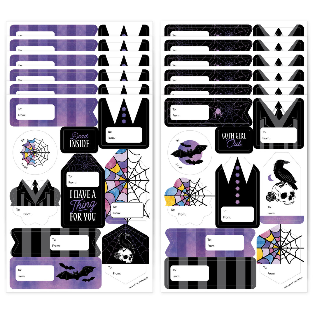 Goth Girl To and From Stickers - 12 Sheets