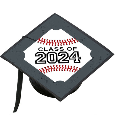 Grad Baseball - 2024 Graduation Cap Decorations Kit - Grad Cap Cover
