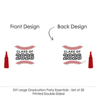 Grad Baseball - Grad Cap Decorations DIY 2026 Graduation Party Large Party Essentials - Set of 20