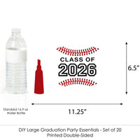 Grad Baseball - Grad Cap Decorations DIY 2026 Graduation Party Large Party Essentials - Set of 20