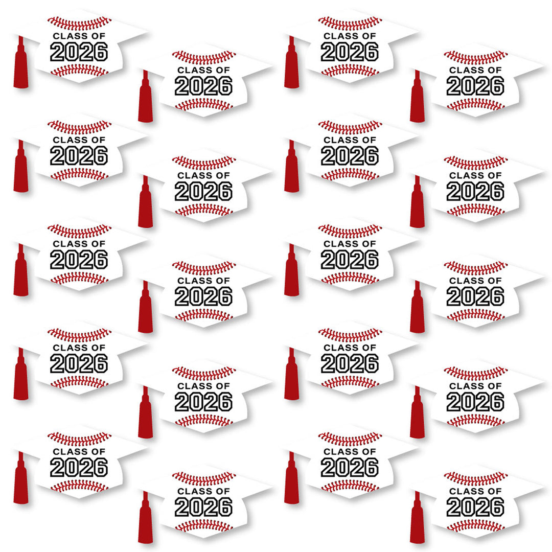 Grad Baseball - Grad Cap Decorations DIY 2026 Graduation Party Large Party Essentials - Set of 20