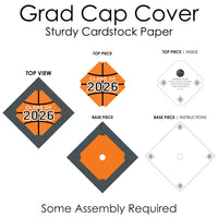 Grad Basketball - 2026 Graduation Cap Decorations Kit - Grad Cap Cover