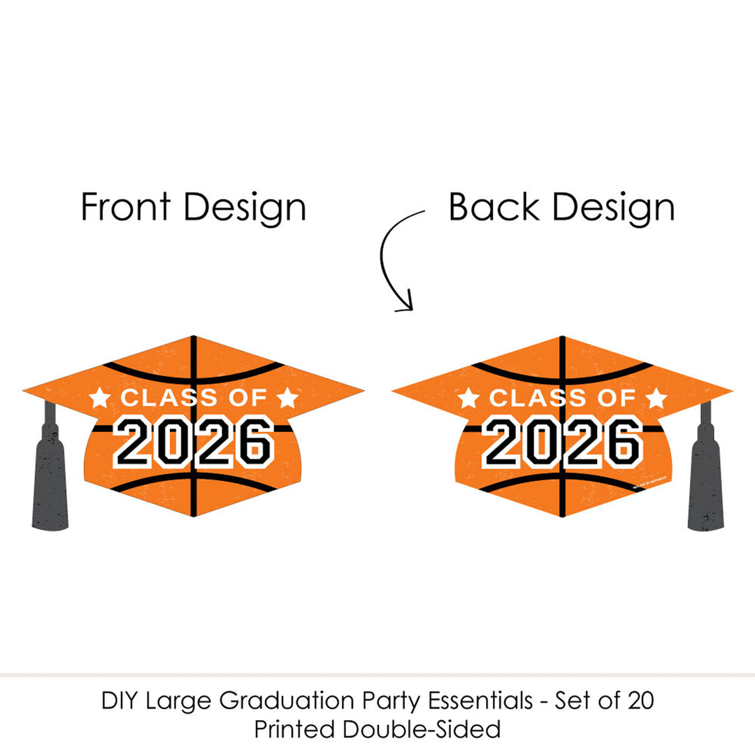 Grad Basketball - Grad Cap Decorations DIY 2026 Graduation Large Party Essentials - Set of 20