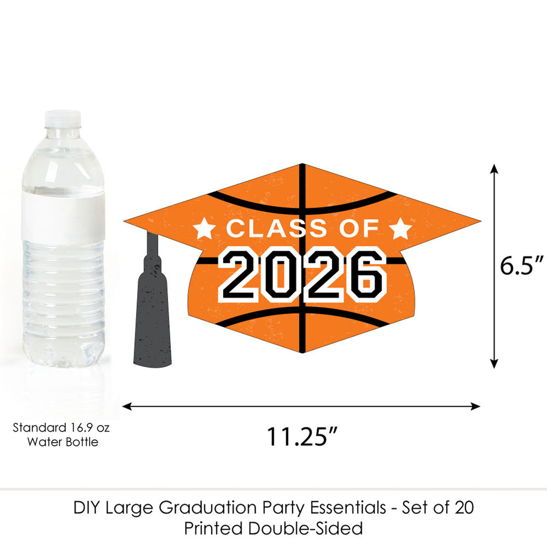 Grad Basketball - Grad Cap Decorations DIY 2026 Graduation Large Party Essentials - Set of 20