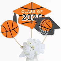Grad Basketball - 2026 Graduation Party Centerpiece Sticks - Table Toppers - Set of 15
