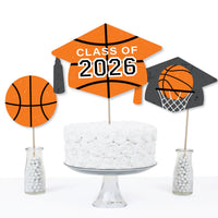 Grad Basketball - 2026 Graduation Party Centerpiece Sticks - Table Toppers - Set of 15