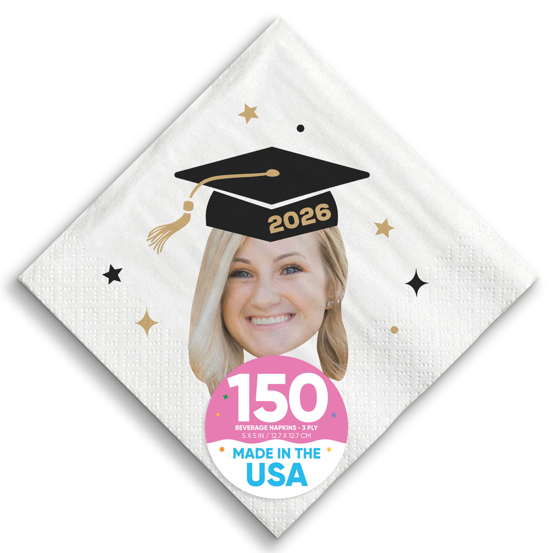 Custom Face - Grad Cap Napkins