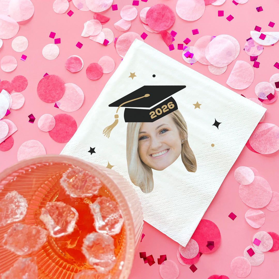 Custom Face - Grad Cap Napkins