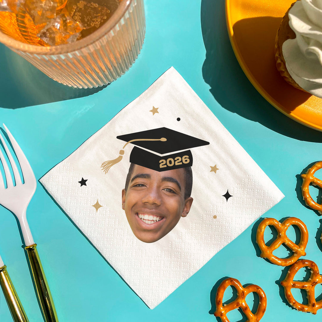 Custom Face - Grad Cap Napkins