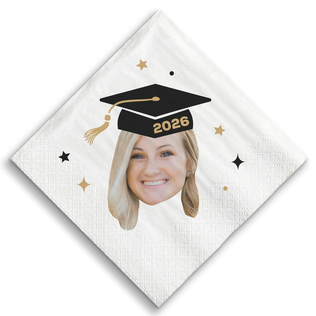 Custom Face - Grad Cap Napkins