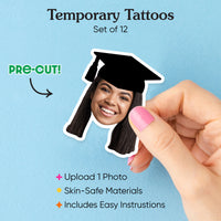 Custom Grad Cap Temporary Tattoos - 12 Ct