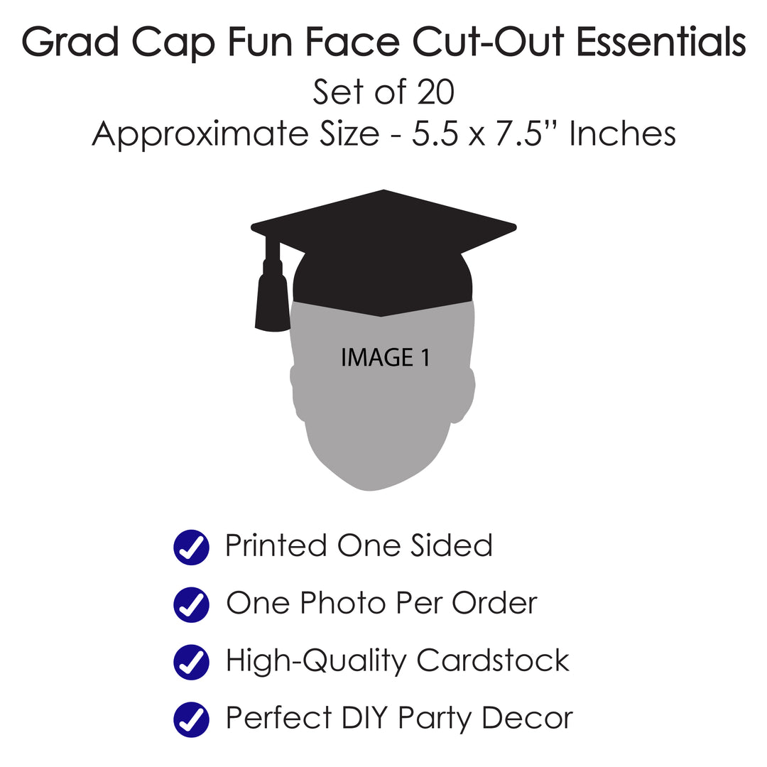 Custom Fun Face Grad Cap Essentials - 20 Ct