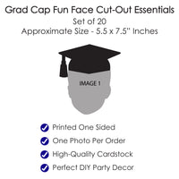 Custom Fun Face Grad Cap Essentials - 20 Ct