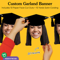 Custom Fun Face Graduation Garland Banner