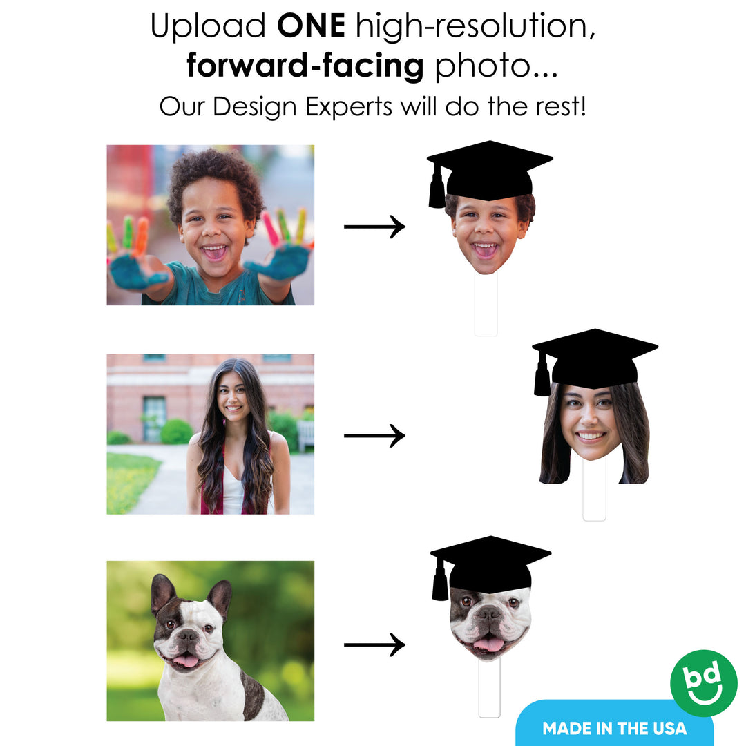 Custom Grad Cap Fun Face Cut Out Paddles