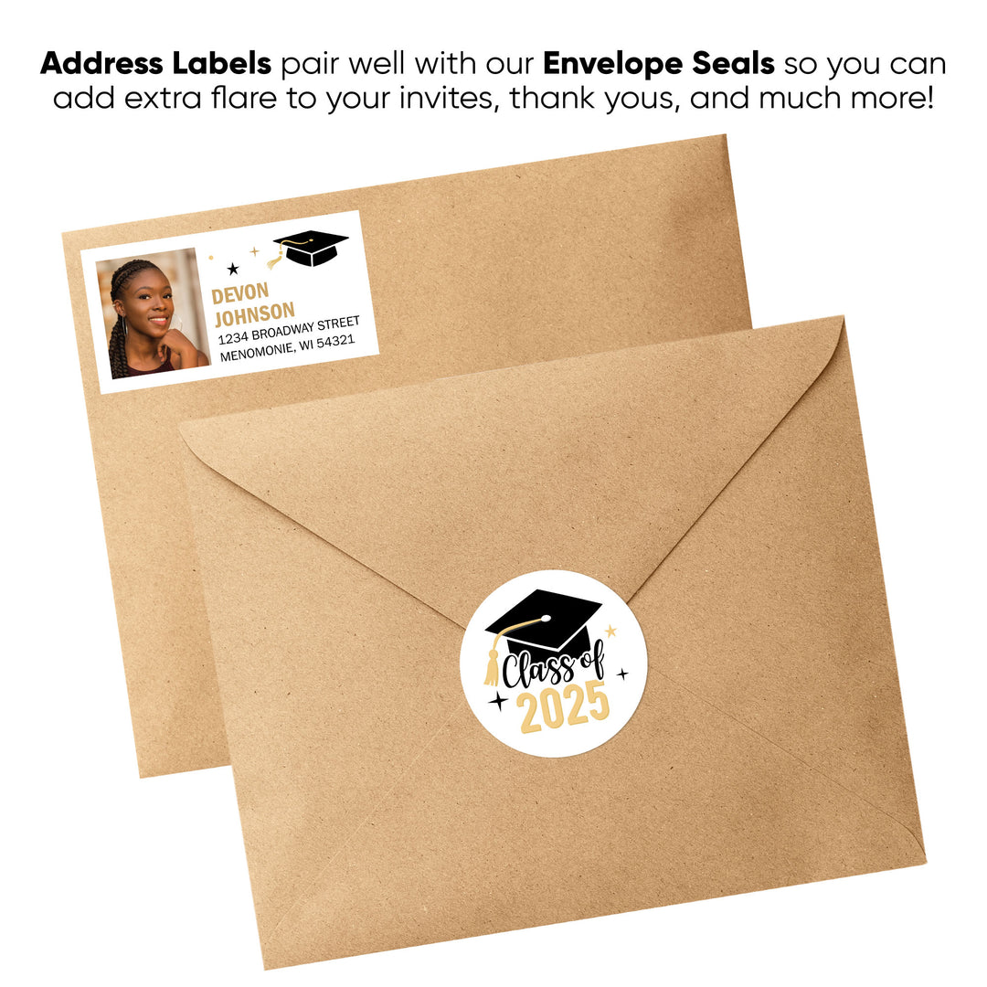 Custom Photo Graduation Return Address Labels - 120 Ct