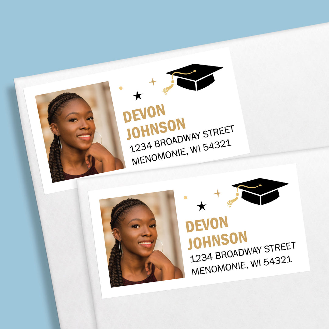 Custom Photo Graduation Return Address Labels - 120 Ct