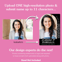 Custom Photo Grad Welcome Sign Black White