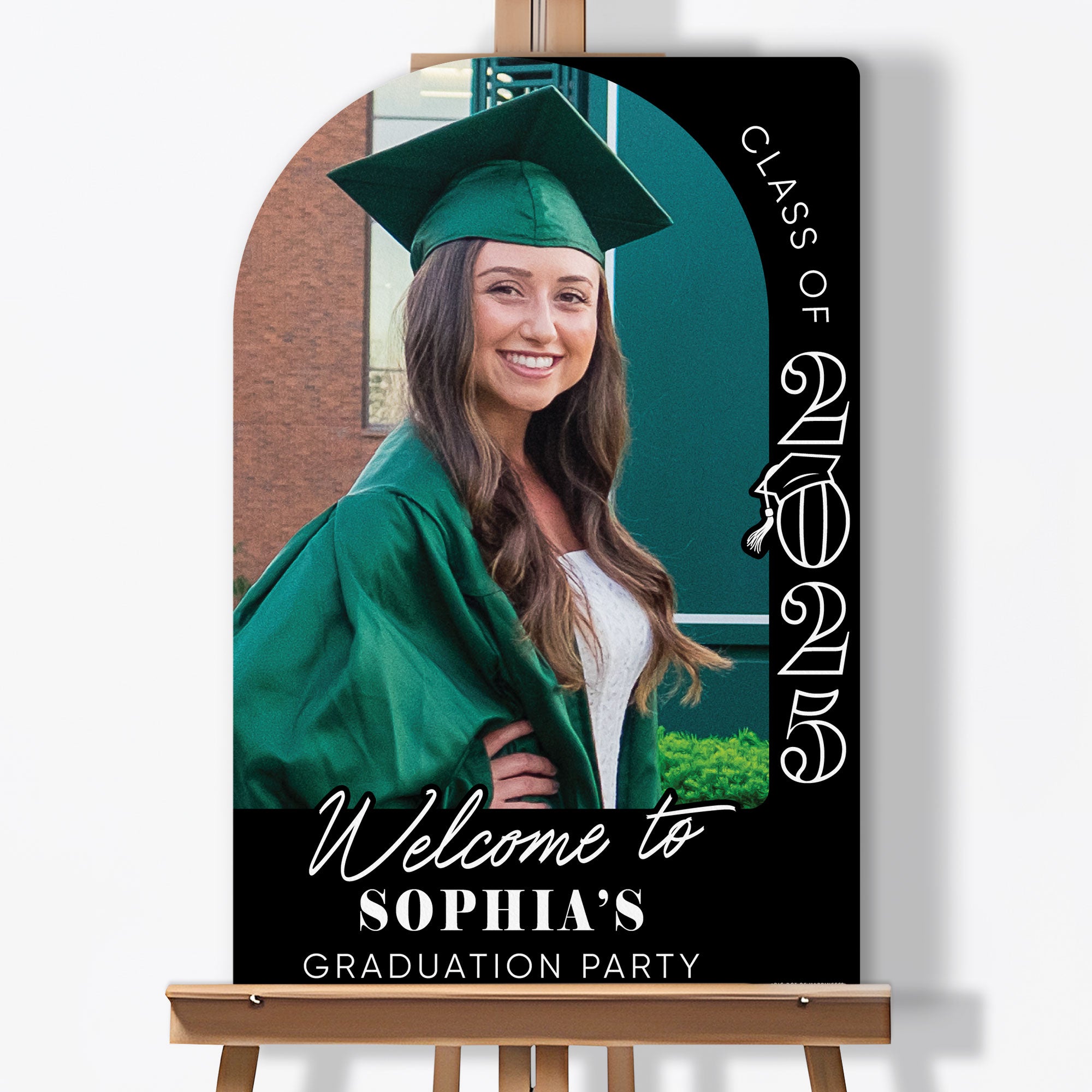 Custom Photo Black & White Graduation Sturdy Welcome Sign ...