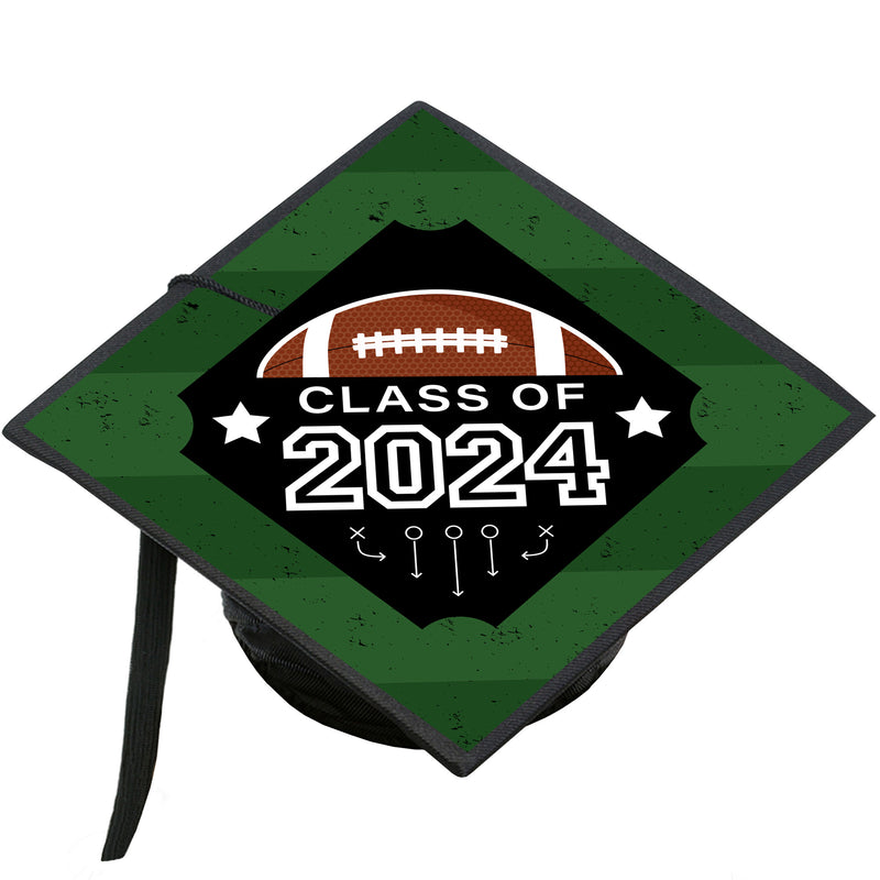 Grad Football - 2024 Graduation Cap Decorations Kit - Grad Cap Cover