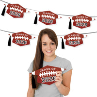 Grad Football - Grad Cap Decorations DIY 2026 Graduation Large Party Essentials - Set of 20