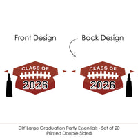 Grad Football - Grad Cap Decorations DIY 2026 Graduation Large Party Essentials - Set of 20