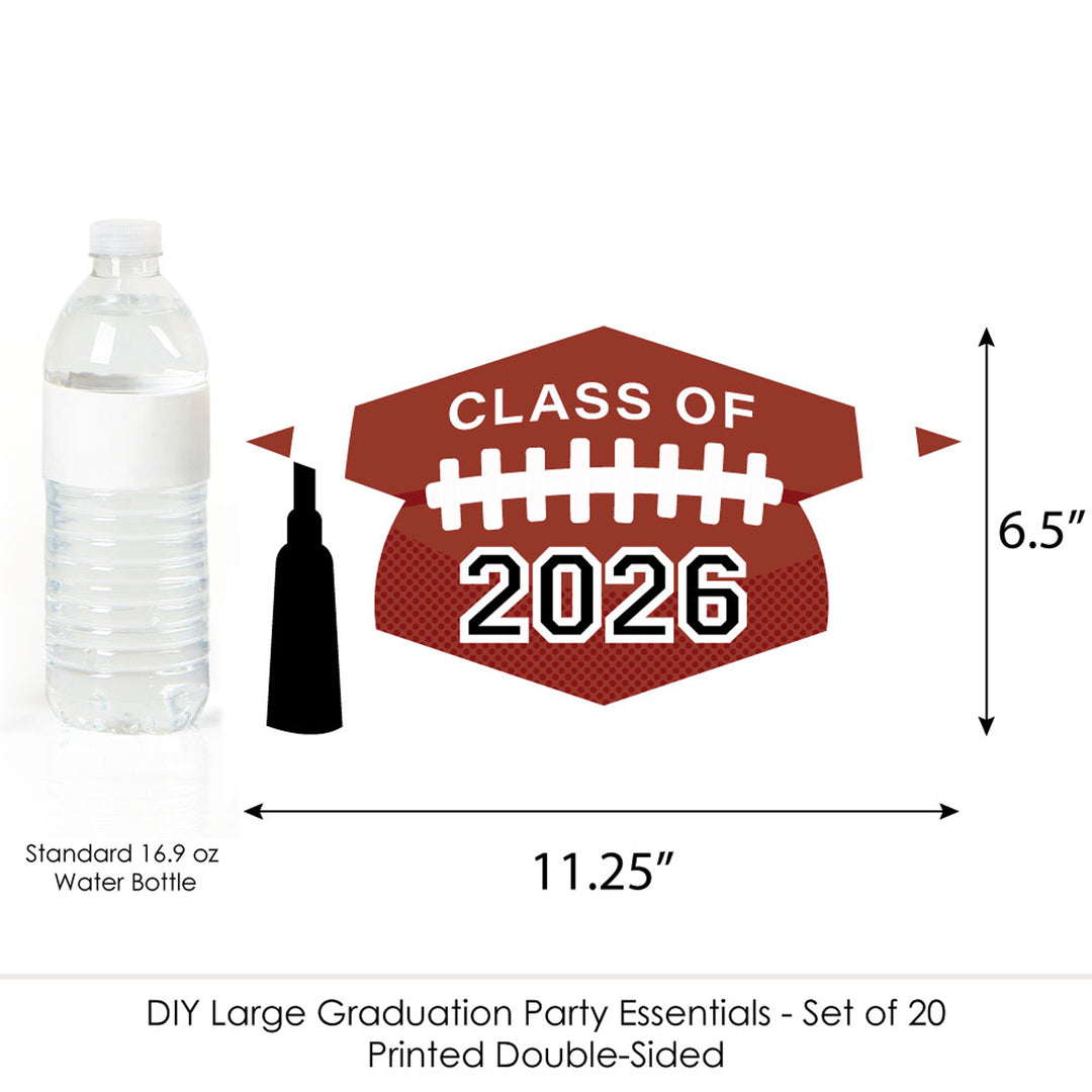 Grad Football - Grad Cap Decorations DIY 2026 Graduation Large Party Essentials - Set of 20