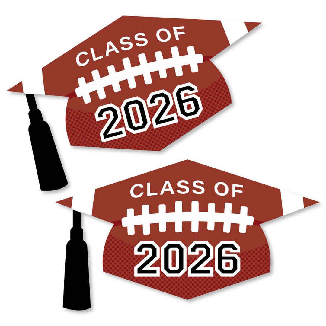 Grad Football - Grad Cap Decorations DIY 2026 Graduation Large Party Essentials - Set of 20