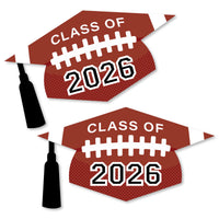 Grad Football - Grad Cap Decorations DIY 2026 Graduation Large Party Essentials - Set of 20