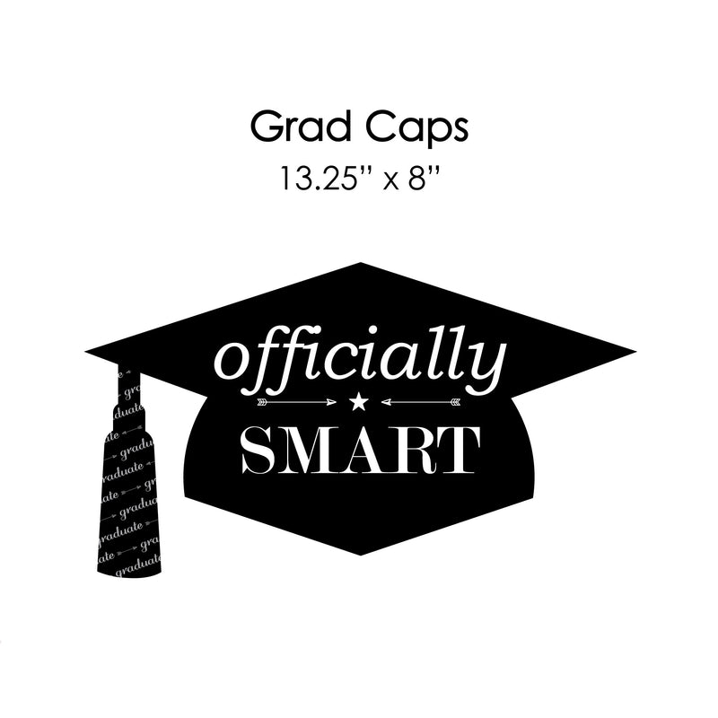 Graduation Cheers - Grad Cap Shaped Outdoor Graduation Lawn Decorations - Graduation Party Yard Signs - 10 Piece