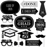 Graduation Cheers - 2026 Graduation Party Photo Booth Props Kit - 20 Count
