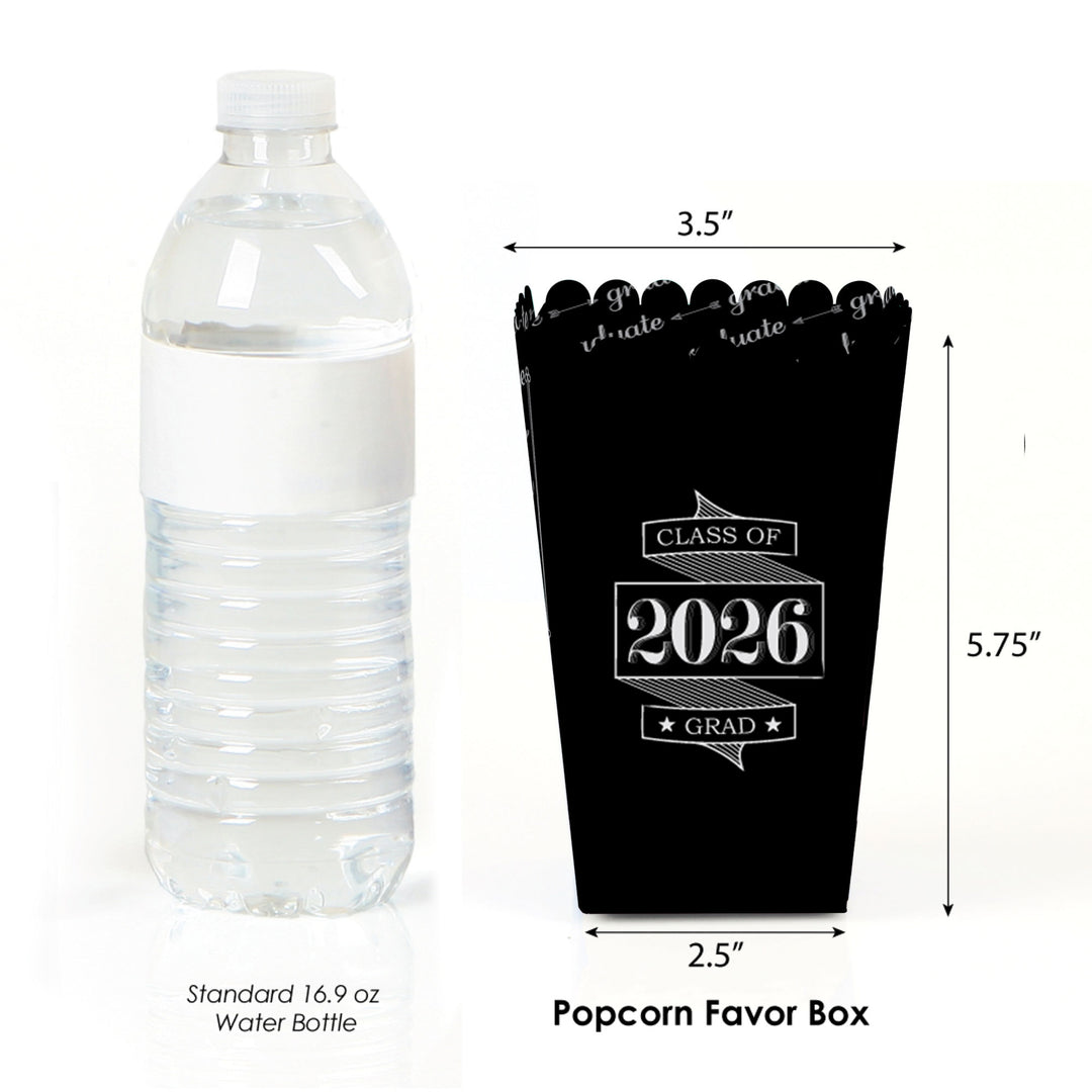 Graduation Cheers - 2026 Graduation Party Favor Popcorn Treat Boxes - Set of 12