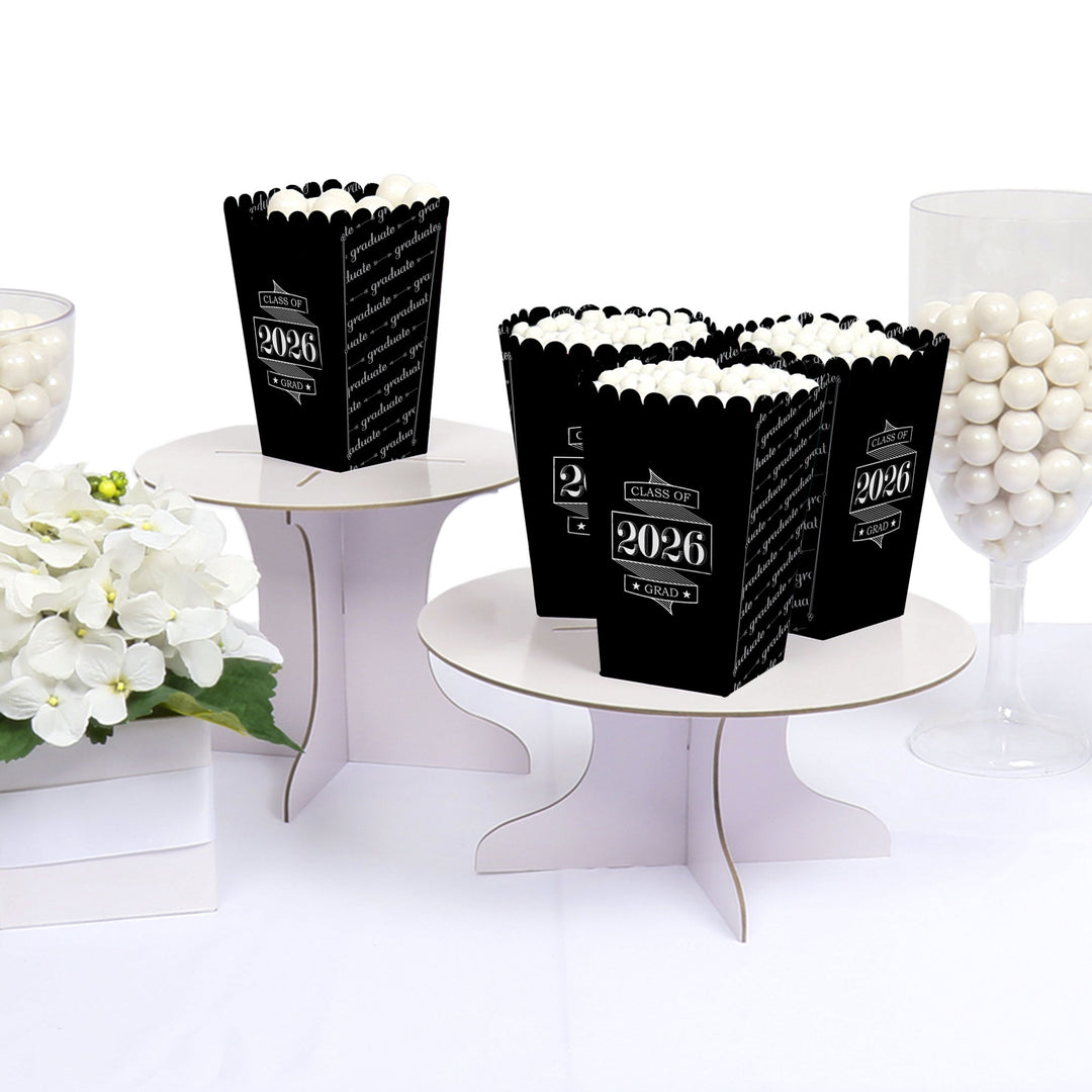 Graduation Cheers - 2026 Graduation Party Favor Popcorn Treat Boxes - Set of 12