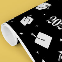 Black & Silver Graduation Wrapping Paper, Class of 2026