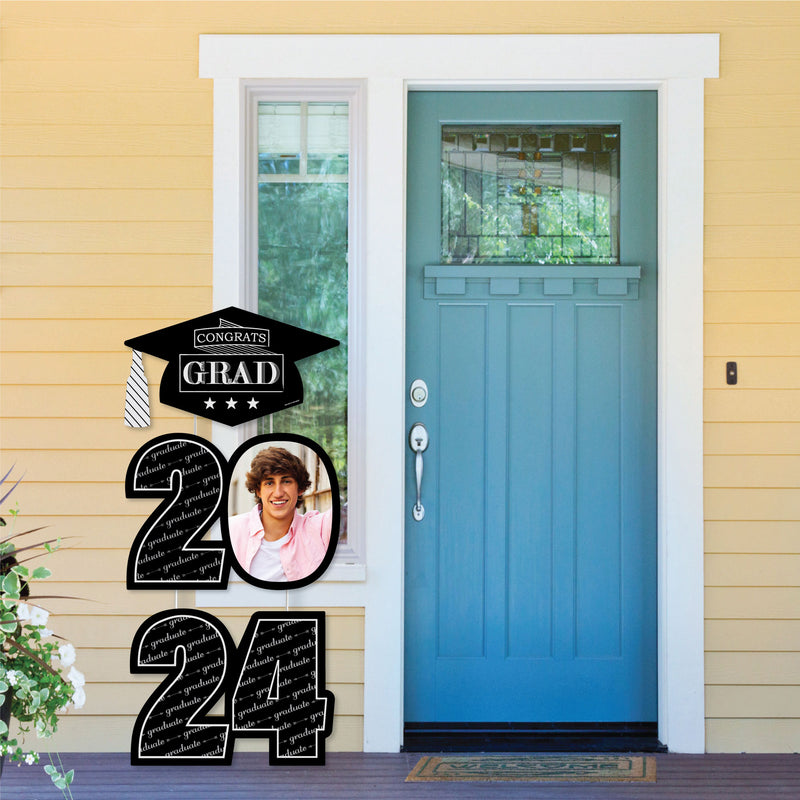 Graduation Cheers - Custom 2024 Graduation Party Decorations - Stackable Photo Yard Sign - 3 Pc