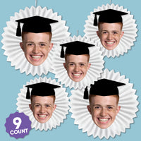 Graduation cap custom photo paper fan decorations for graduation party
