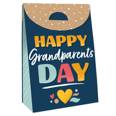 Happy Grandparents Day - Grandma & Grandpa Gift Favor Bags - Party Goodie Boxes - Set of 12