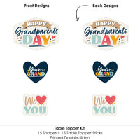 Happy Grandparents Day - Grandma & Grandpa Party Centerpiece Sticks - Table Toppers - Set of 15