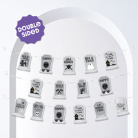 Graveyard Tombstones Garland Banner - 15 Pc