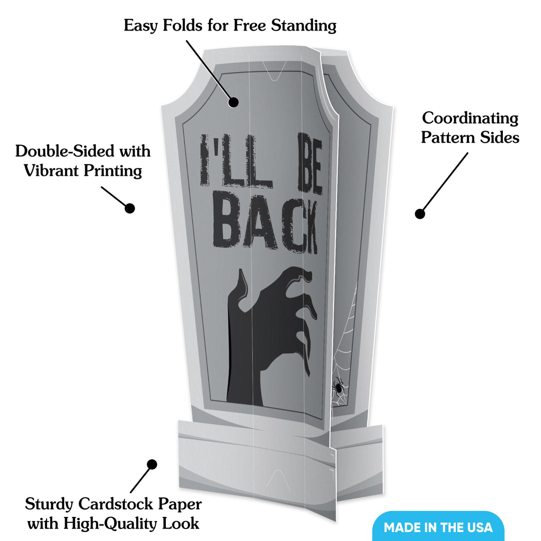 Graveyard Tombstones 3D Centerpieces - 8 Ct