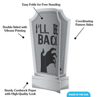 Graveyard Tombstones 3D Centerpieces - 8 Ct