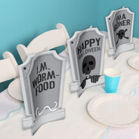 Graveyard Tombstones 3D Centerpieces - 8 Ct