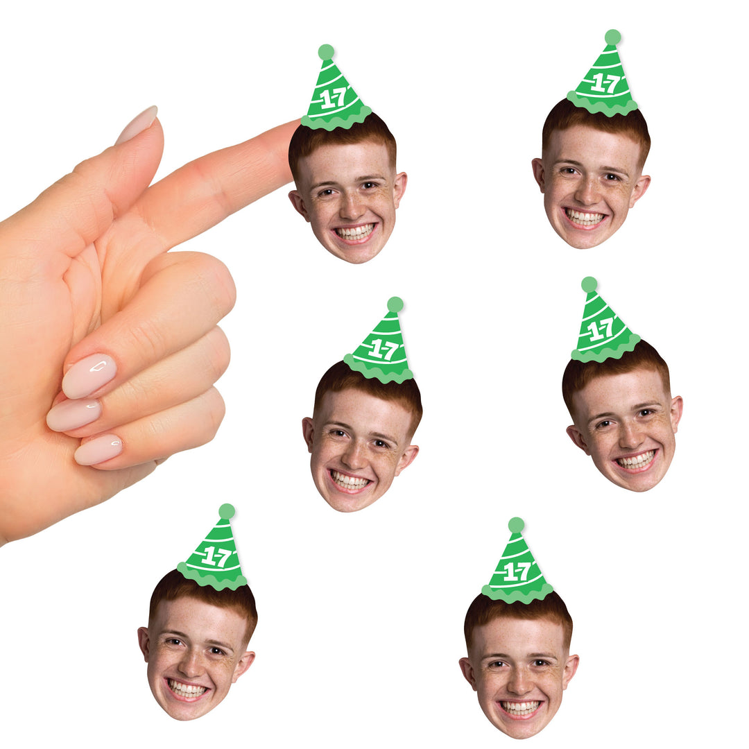 Custom Face Stickers - Birthday Hat - 24 Ct